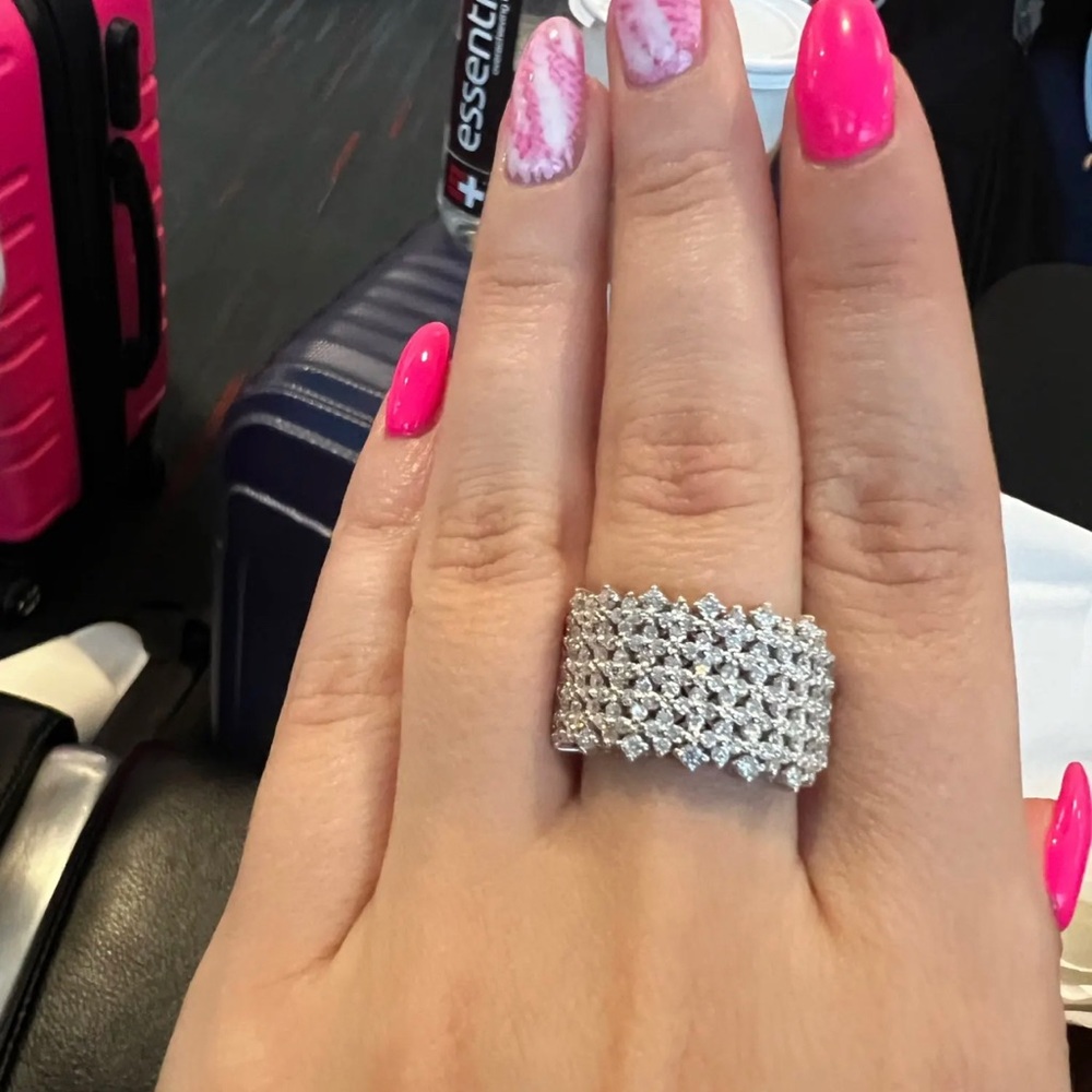 Paved Lab Grown Brilliance Sparkle ring in 10kt white solid gold